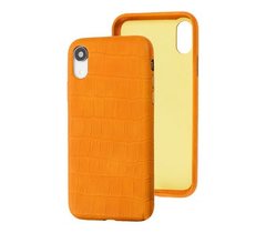 Чохол Leather Crocodile Сase для iPhone XR Orange купити