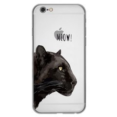 Чохол прозорий Print Meow для iPhone 6 | 6s Pantera Black купити