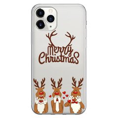 Чехол прозрачный Print NEW YEAR для iPhone 11 PRO MAX Three deer купить