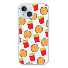 Чохол прозорий Print FOOD with MagSafe для iPhone 14 Plus Burger and French fries