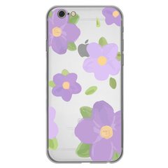 Чохол прозорий Print Flower Color для iPhone 6 | 6s Purple купити