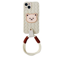 Чехол Weaving Bear Case для iPhone 15 Antique White