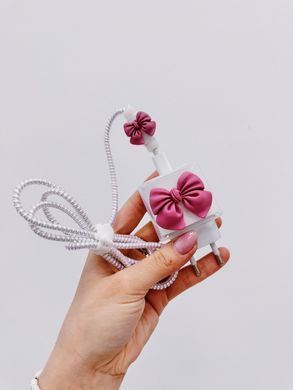 Захисний чохол для блоку ЗП + Кліпса + Пружинка для кабелю Gift Electrik Pink - ash-mobile.com.ua - фото 2