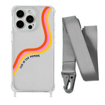 Чохол прозорий з ремінцем Print Mood swings для iPhone X | XS Live in the moment/Silver - ash-mobile.com.ua - фото 1