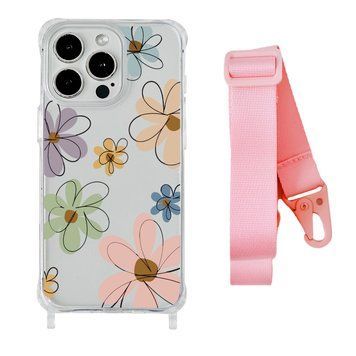 Чохол прозорий з ремінцем Print Flower для iPhone 11 PRO Spring Breeze/Pink - ash-mobile.com.ua - фото 1