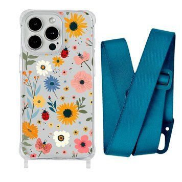 Чохол прозорий з ремінцем Print Flower для iPhone 7 Plus | 8 Plus Sunflower/Forest Green - ash-mobile.com.ua - фото 1