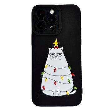 Чехол Black varnish Print NEW YEAR для iPhone 13 PRO MAX Cat Garland - ash-mobile.com.ua - фото 1