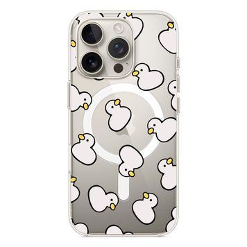 Чохол прозорий Print Duck with MagSafe для iPhone 16 PRO MAX White - ash-mobile.com.ua - фото 1