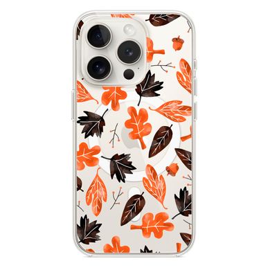 Чохол прозорий Print AUTUMN with MagSafe для iPhone 11 PRO MAX Leaves Orange купити