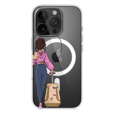 Чехол прозрачный Print Adventure Girls with MagSafe для iPhone 17 PRO Beige Bag