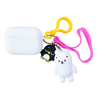 Чехол Cute Charm для AirPods PRO Bear and penguin White