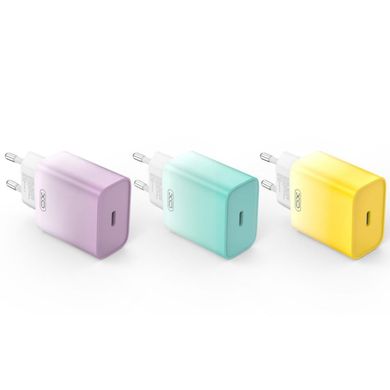 СЗУ XO CE18 30W (1 Type-C)+With Cable Type-C to Lightning Yellow - ash-mobile.com.ua - фото 4