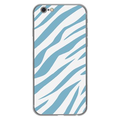 Чохол прозорий Print Animal Blue для iPhone 6 | 6s Zebra - ash-mobile.com.ua - фото 1