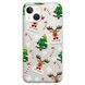 Чохол прозорий Print NEW YEAR для iPhone 14 Plus Deer heads - ash-mobile.com.ua - фото 1