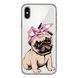Чохол прозорий Print Dogs для iPhone X | XS Happy Pug купити