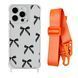 Чохол прозорий з ремінцем Print Mood swings для iPhone 13 PRO MAX Bow Black/Orange