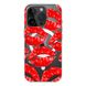 Чехол прозрачный Print Love Kiss with MagSafe для iPhone 16 PRO MAX Lips