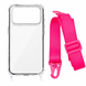 Чехол прозрачный с ремешком для iPhone 18 PRO MAX Hot Pink