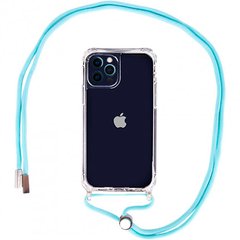 Чохол Crossbody Transparent на шнурку для iPhone 13 Sea Blue