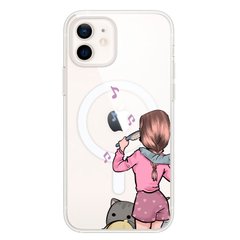 Чехол прозрачный Print Home Girls with MagSafe для iPhone 12 MINI Pink купить