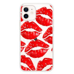 Чехол прозрачный Print Love Kiss with MagSafe для iPhone 12 MINI Lips купить