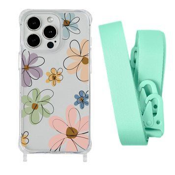 Чохол прозорий з ремінцем Print Flower для iPhone 11 PRO Spring Breeze/Avocado - ash-mobile.com.ua - фото 1