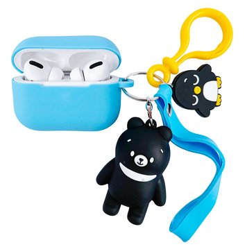 Чохол Cute Charm для AirPods PRO Bear and penguin Blue - ash-mobile.com.ua - фото 1