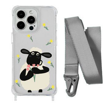 Чохол прозорий з ремінцем Print Happy Nice для iPhone 14 Plus Sheep/Silver - ash-mobile.com.ua - фото 1