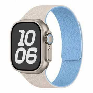 Ремешок Silicone Magnetic Strap для Apple Watch 38mm | 40mm | 41mm | 42mm (10 | 11 series) Antique white/Mist blue