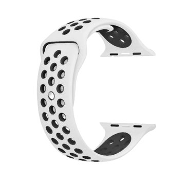 Ремінець Nike Sport Band для Apple Watch 42mm | 44mm | 45mm | 46mm | 49mm White/Black - ash-mobile.com.ua - фото 1