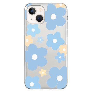 Чохол прозорий Print Flower Color для iPhone 13 Blue - ash-mobile.com.ua - фото 1
