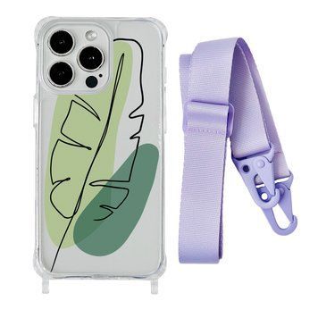 Чехол прозрачный с ремешком Print Leaves для iPhone 11 PRO Green/Glycine - ash-mobile.com.ua - фото 1