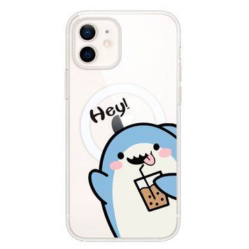 Чохол прозорий Print Shark with MagSafe для iPhone 12 | 12 PRO Shark Cocktail - ash-mobile.com.ua - фото 1