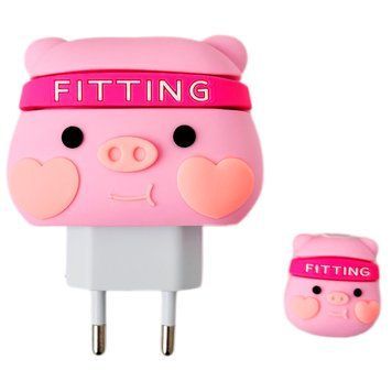 Захисний чохол для блоку ЗП + Кліпса для кабелю Sport Pig Pink - ash-mobile.com.ua - фото 1