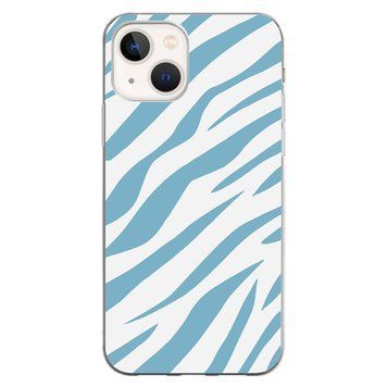 Чехол прозрачный Print Animal Blue для iPhone 14 Zebra - ash-mobile.com.ua - фото 1