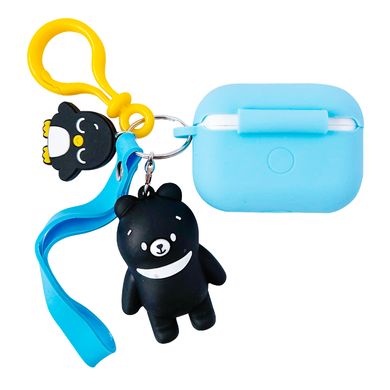 Чехол Cute Charm для AirPods PRO Bear and penguin Blue