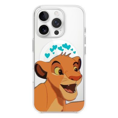 Чохол прозорий Print Lion King with MagSafe для iPhone 17 PRO Simba Love Blue