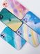 Чохол Glass Watercolor Case Logo new design для iPhone 12 Sea Blue