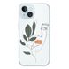 Чехол прозрачный Print Leaves with MagSafe для iPhone 15 Plus Face