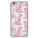 Чохол прозорий Print Meow для iPhone 6 | 6s Leopard Pink купити