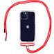 Чехол Crossbody Transparent со шнурком для iPhone 14 Plus Red