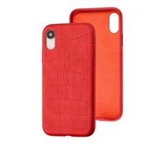 Чохол Leather Crocodile Сase для iPhone XR Red купити