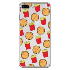 Чохол прозорий Print FOOD для iPhone 7 Plus | 8 Plus Burger and French fries купити