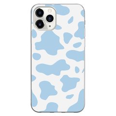 Чехол прозрачный Print Animal Blue для iPhone 14 PRO Cow