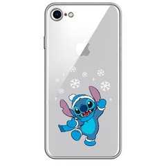 Чохол прозорий Print NEW YEAR для iPhone 7 | 8 | SE 2 | SE 3 Blue Monster Snowflakes купити