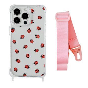 Чохол прозорий з ремінцем Print Happy Nice для iPhone 11 PRO MAX Lazybug/Pink - ash-mobile.com.ua - фото 1