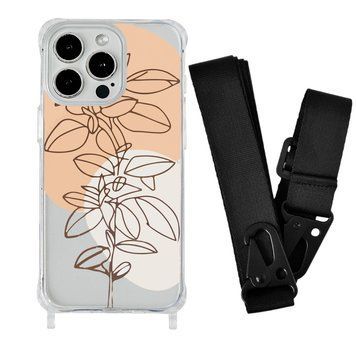 Чохол прозорий з ремінцем Print Leaves для iPhone 7 Plus | 8 Plus Flowerpot/Black - ash-mobile.com.ua - фото 1