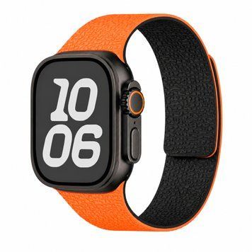 Ремешок Silicone Magnetic Strap для Apple Watch 38mm | 40mm | 41mm | 42mm (10 | 11 series) Orange/Black