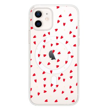 Чохол прозорий Print Love Kiss with MagSafe для iPhone 12 MINI More Hearts - ash-mobile.com.ua - фото 1