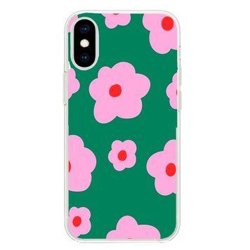Чохол прозорий Print Flower Color with MagSafe для iPhone XS MAX Flower Green - ash-mobile.com.ua - фото 1